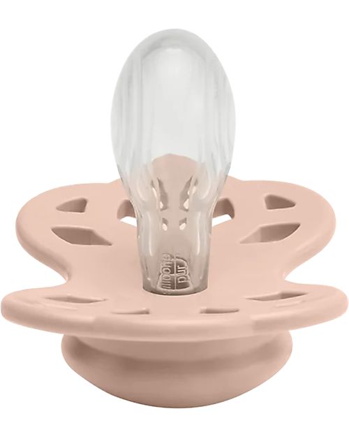 ciuccio simmetrico in silicone colore cipria bibs