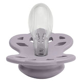 ciuccio simmetrico in silicone di colore viola bibs