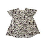 blusa da bambina senza maniche in fantasia colori panna verde prugna e nero