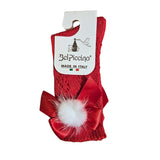 Calzini lunghi ricamati con pon pon e fiocchetto cod. 3304g/35