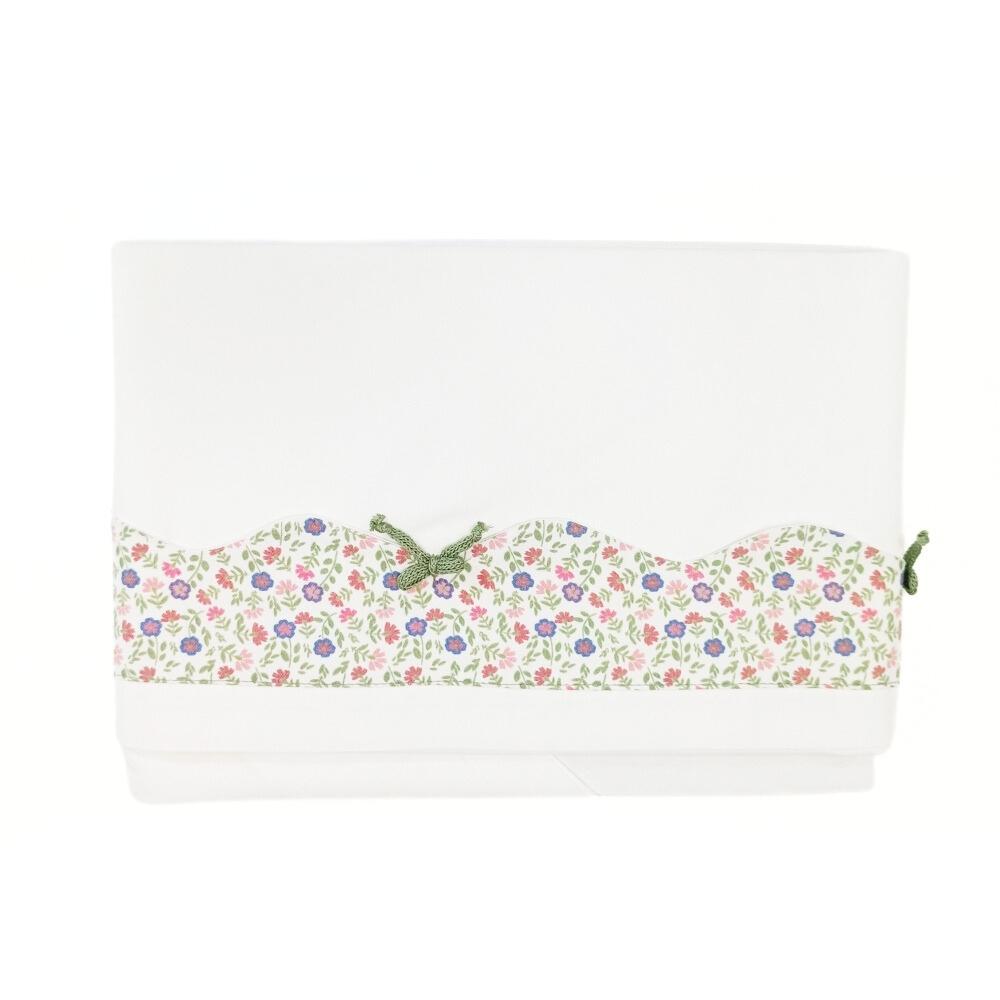 lenzuolino bianco tema floreale per neonato klaiadì