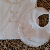 Camicina della fortuna con bavetta coordinata ricamata