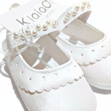KLAIADI' scarpina con perline sullo strappo   cod.kf144