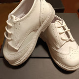 Francesine primi passi in VERA PELLE bianche con suola chiara