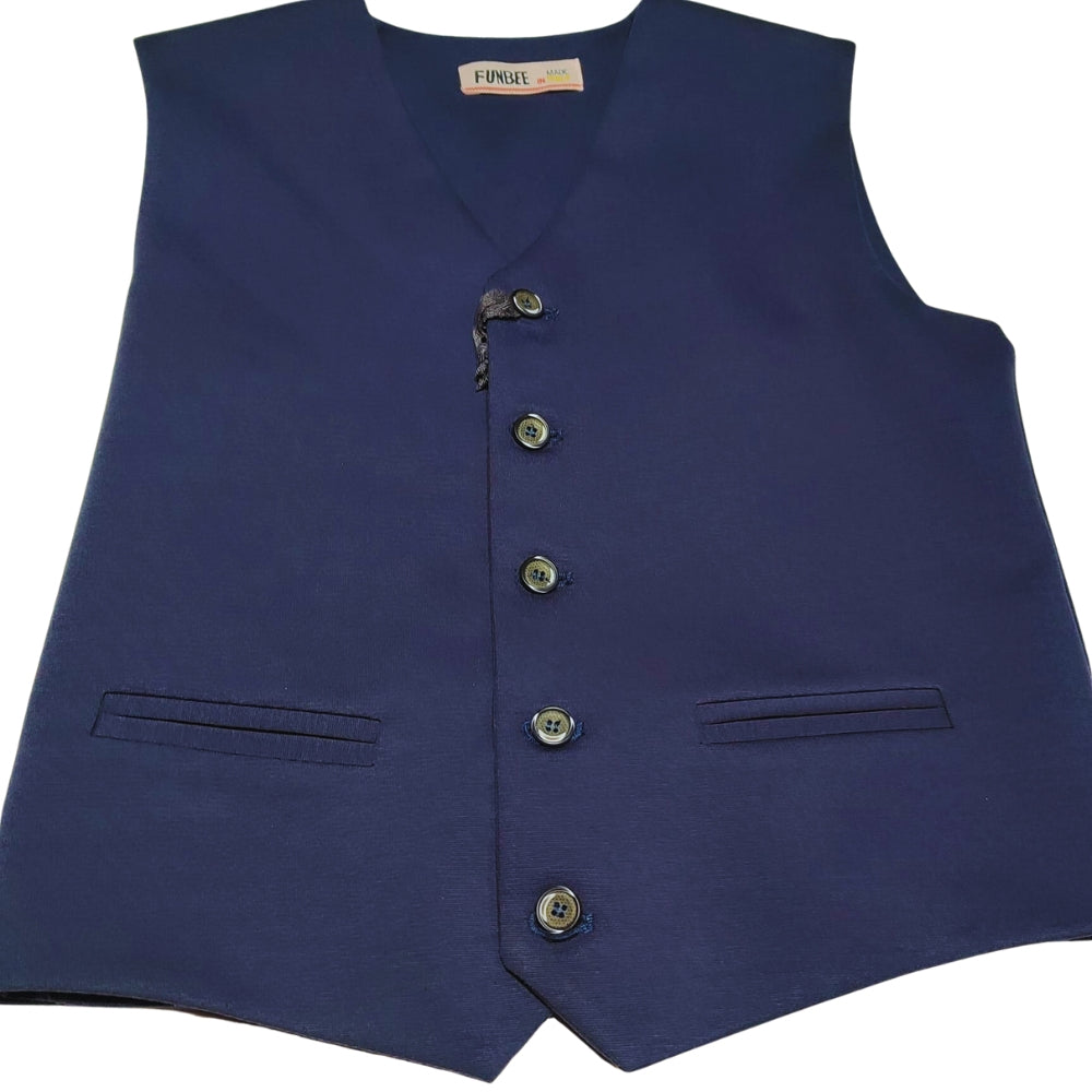 gilet per bambino in cotone morbido elasticizzato colore blu marino