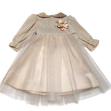 Klaiadì abito in tulle con corpino in lurex oro cod kd262