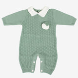 SET DI 4 PZ. misto lana verde con pon pon
