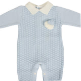 SET DI 4 PZ. misto lana celeste con pon pon