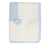 SET DI 4 PZ. misto lana celeste con pon pon