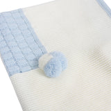 SET DI 4 PZ. misto lana celeste con pon pon