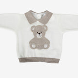 Klaiadì clinico due pezzi  del tema corredino bianco e tortora misto lana teddy