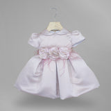 KLAIADI'  abito battesimale rosa con pelliccetta INCLUSA