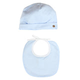 Klaiadì set bavetta e cappello del tema" corredino jersey cielo" cod. K156BC