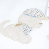 CUORICINO MIO copertina in filo del tema corredino  "dog off white " cod.5179
