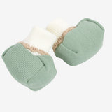 SET DI 4 PZ. misto lana verde salvia con fiore