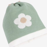SET DI 4 PZ. misto lana verde salvia con fiore