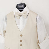 Klaiadì completo  interamente di lino con gilet col.beige chiaro