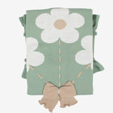 SET DI 4 PZ. misto lana verde salvia con fiore