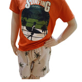 Street Monkey completo due pezzi arancio e panna con palme cod. 245054-51