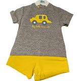 Street Monkey completo due pezzi giallo e grigio con macchinina cod.242003