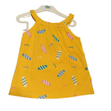 Street Monkey abito giallo arancio con caramelle e scollo all'americana  cod 243055