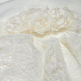 Klaiadì abito battesimale di pizzo con BOLERINO PELLICCIA INCLUSA