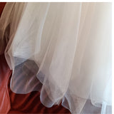 Klaiadì abito cerimonia di pizzo sfumato con  tulle a punta