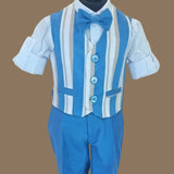 Klaiadì completo  cerimonia  rigato di rasatello con coppola coordinata  cod. KD2517N