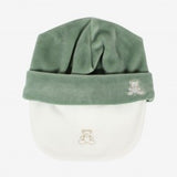 Klaiadì corredino completo bavetta e cappellino tema verde salvia con orsacchiotto