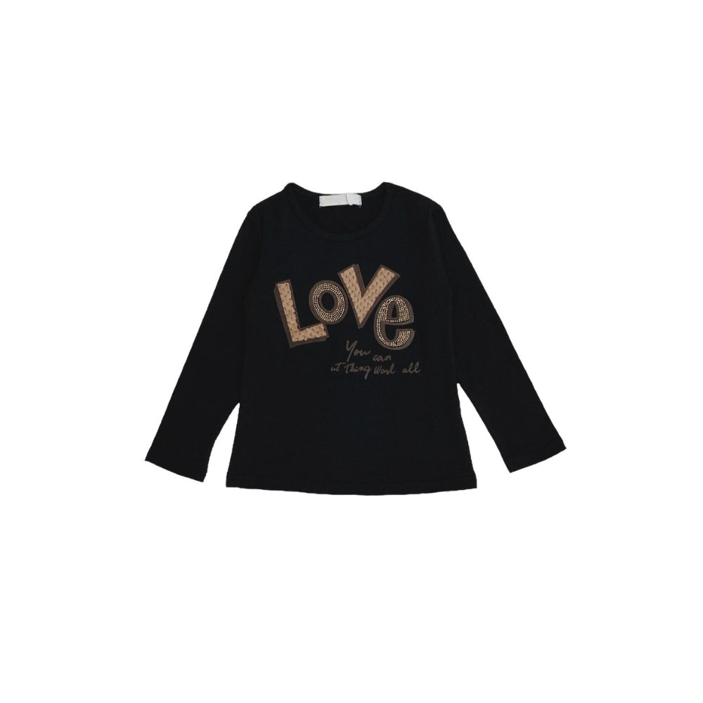 maglia nera con scritta love